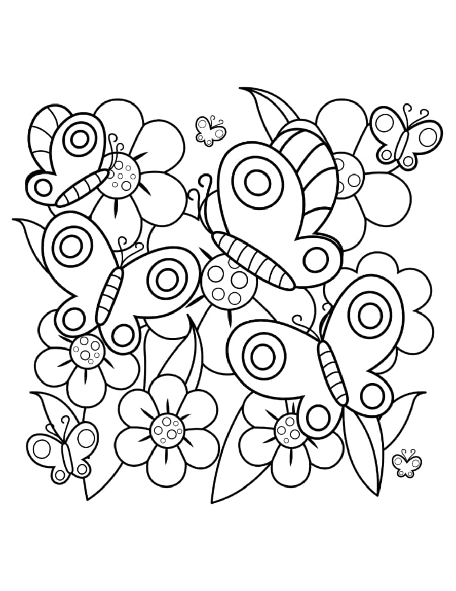 Butterfly Butterflies In The Garden Tracing Shape Pdf Free Vectors